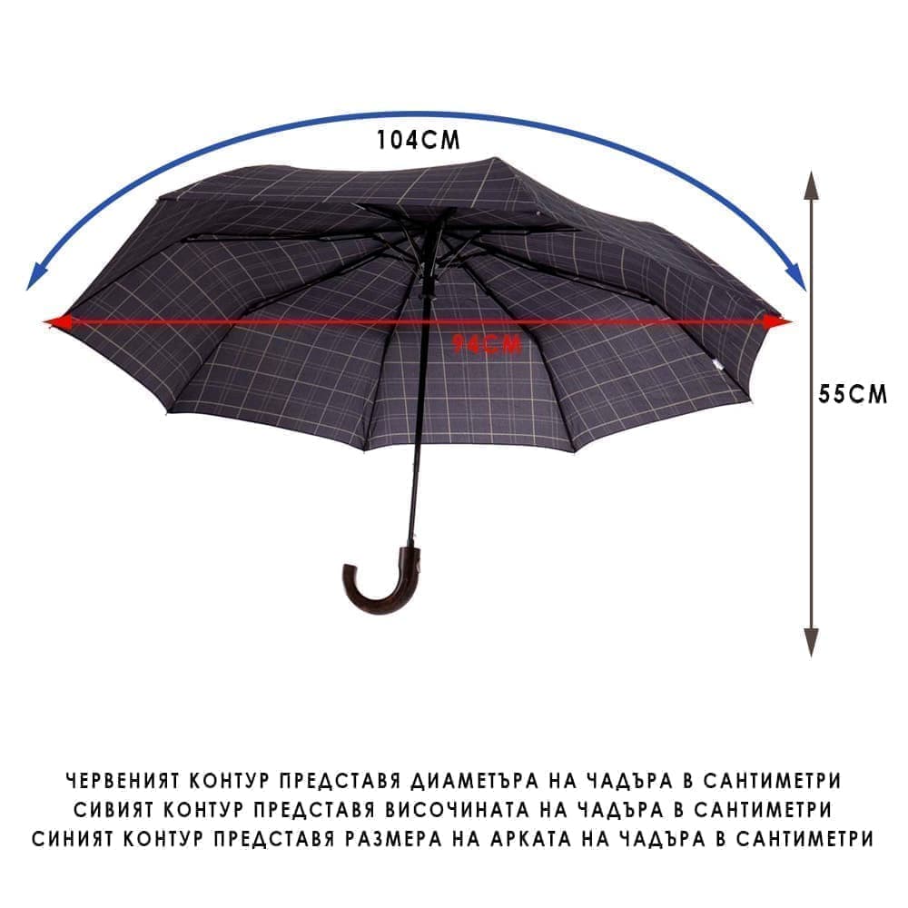 Полуавтоматичен чадър CLIMA C-COLLECTION модел GARBO тъмно син