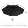 Полуавтоматичен чадър CLIMA C-COLLECTION модел SEGURO черен-сив