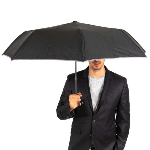 Полуавтоматичен чадър CLIMA C-COLLECTION модел SEGURO черен-сив