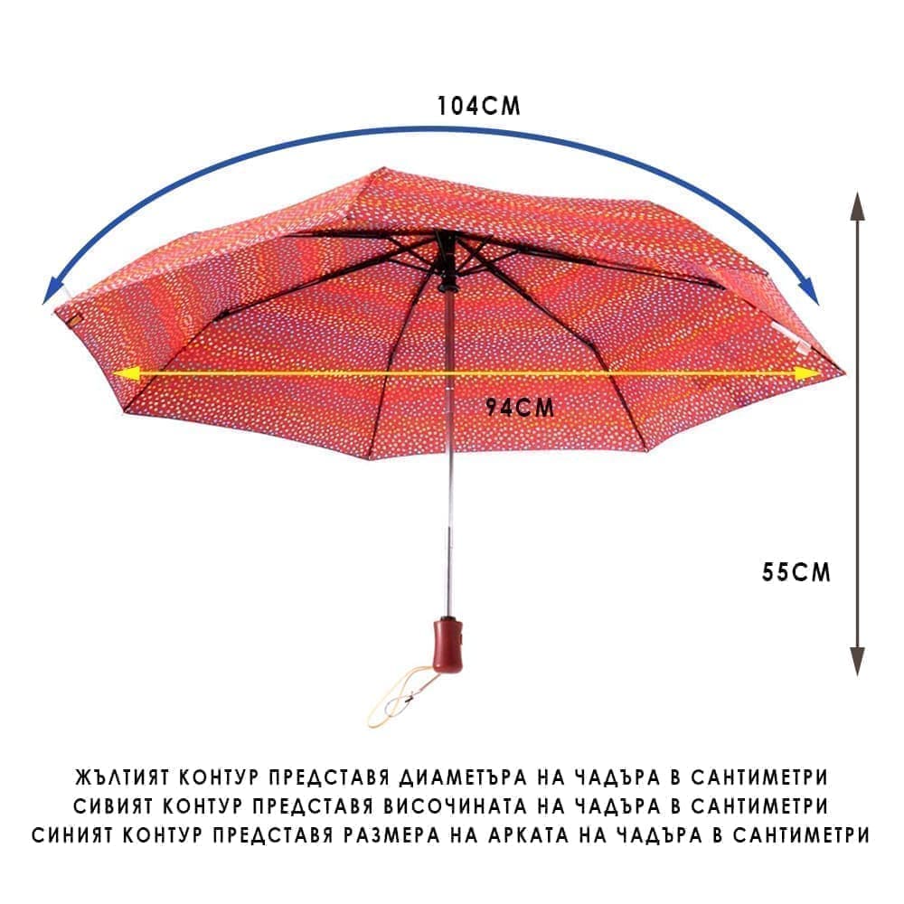 Автоматичен чадър CLIMA C-COLLECTION модел LEO с UV защита и олекотена конструкция цвят червен