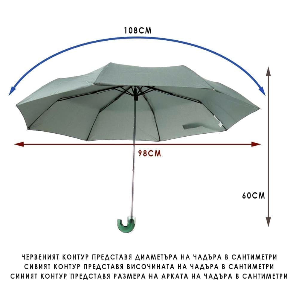 Дамски чадър за дъжд CLIMA C-COLLECTION модел PRISMA с UV защита цвят зелен