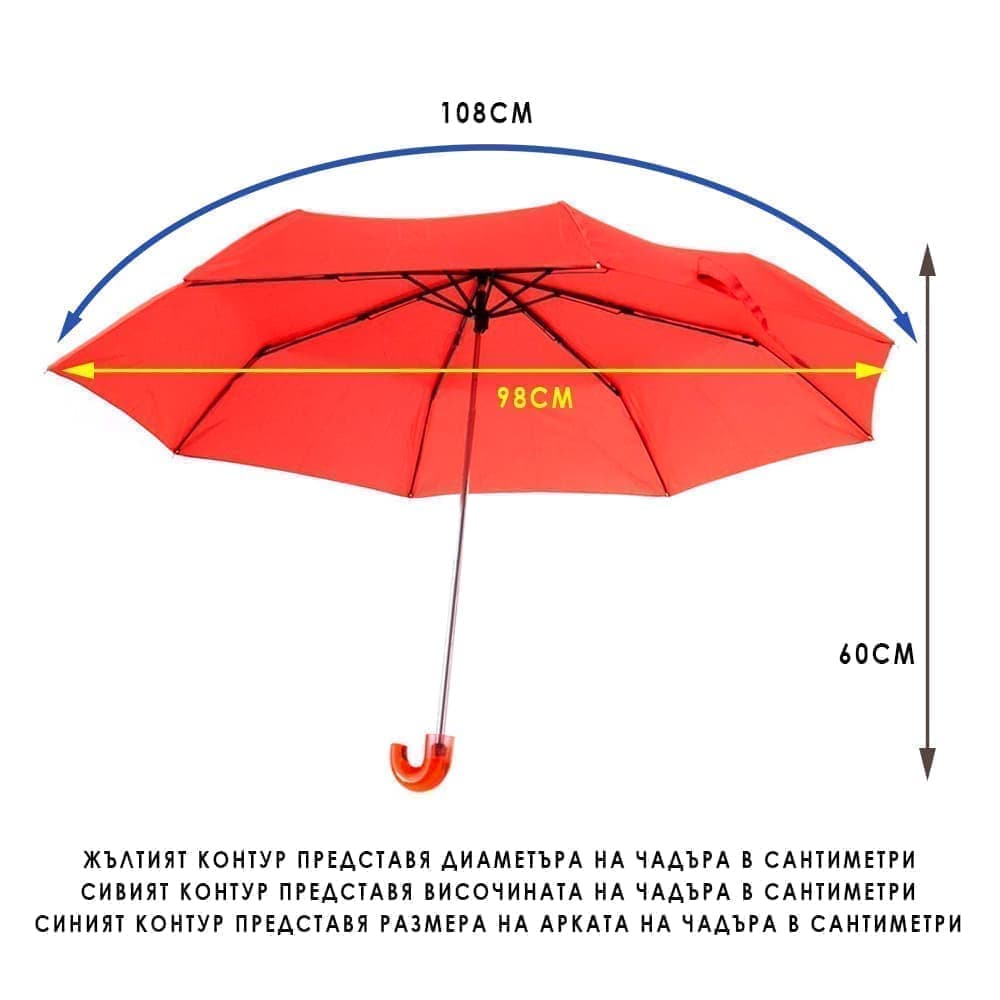 Дамски чадър CLIMA C-COLLECTION модел PRISMA с UV защита червен