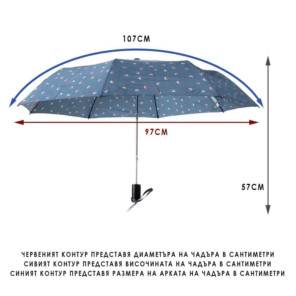 Дамски чадър CLIMA C-COLLECTION модел LUNAS полуавтоматичен син