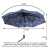 Дамски чадър CLIMA C-COLLECTION модел FLORES с ветроустойчива и олекотена конструкция цвят син-лилав