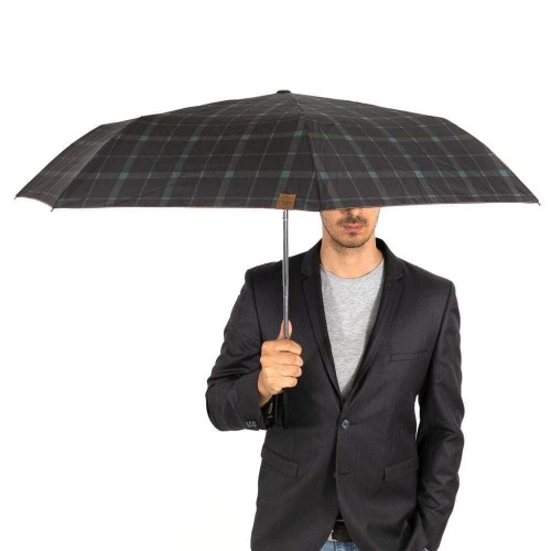 Автоматичен мъжки чадър CLIMA BISETTI модел CUADRADO черен-зелен