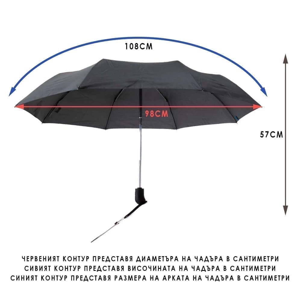 Автоматичен мъжки чадър CLIMA BISETTI модел LINEAS зелен