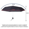 Ветроустойчив мъжки чадър CLIMA BISETTI модел DETALLE с автоматичнен механизъм черен-сив