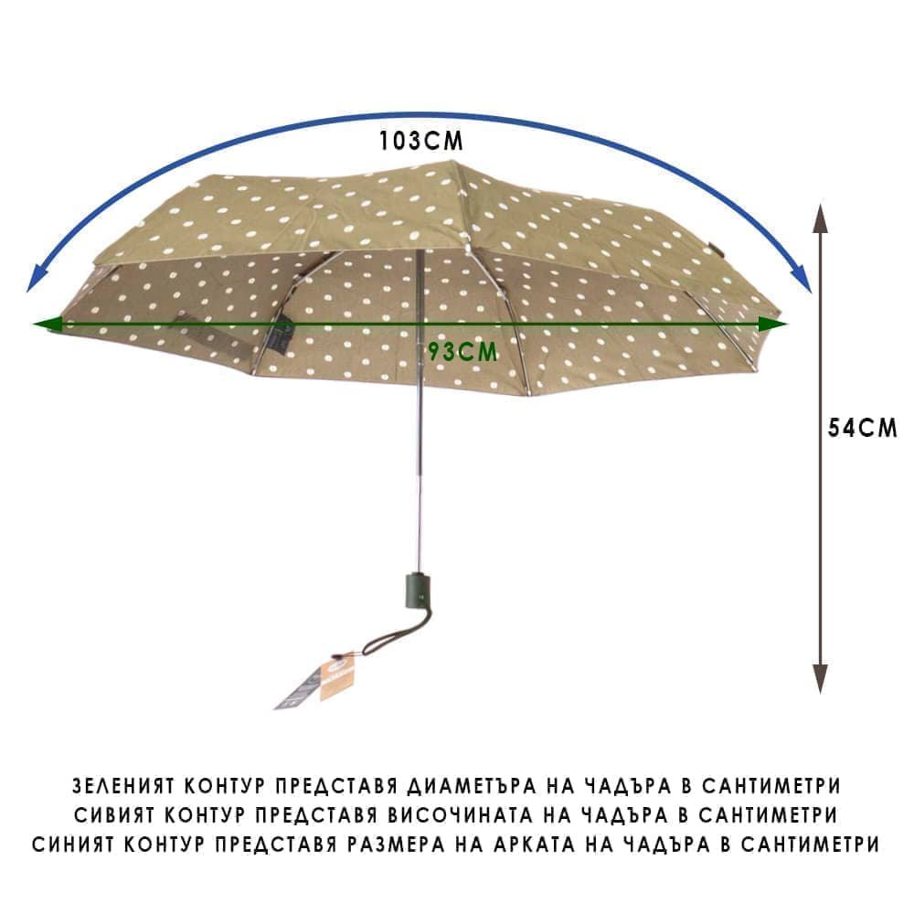 Автоматичен чадър CLIMA BISETTI модел RAMA с UV защита зелен