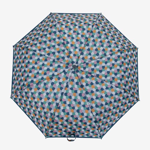 Дамски чадър модел ARIEL ветроустойчив с UV защита син-оранжев