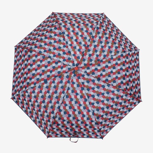 Дамски чадър модел ARIEL ветроустойчив с UV защита син-червен