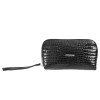 Малка козметична чанта от естествена кожа PAULA VENTI модел CHARM несесер цвят черен кроко