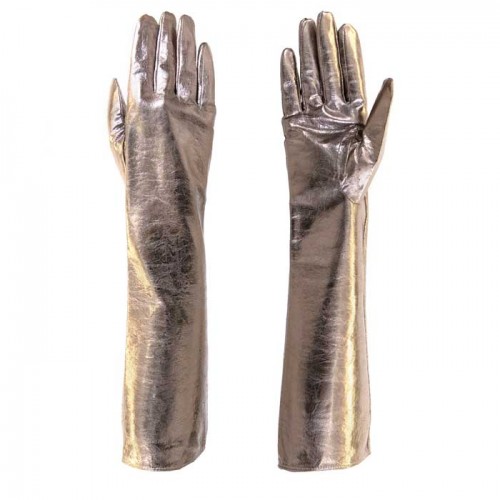Дълги дамски ръкавици PAULA VENTI модел LAURA естествена кожа бронз