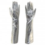 Дълги дамски ръкавици PAULA VENTI модел LAURA естествена кожа сребрист