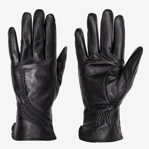 Дамски ръкавици PAULA VENTI модел OLGA естествена кожа черен