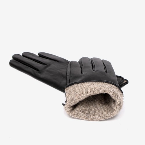 Дамски ръкавици PAULA VENTI модел OLGA естествена кожа черен