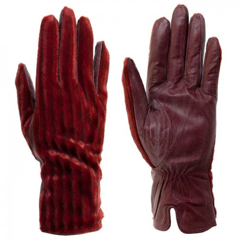 Дамски ръкавици PAULA VENTI модел OLA естествена кожа бордо