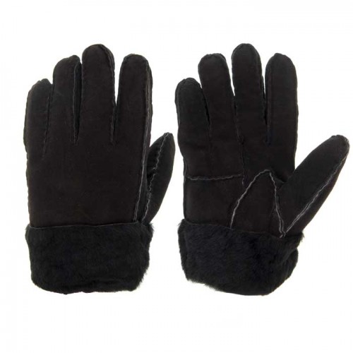 Мъжки ръкавици модел BRUNO естествена кожа черен