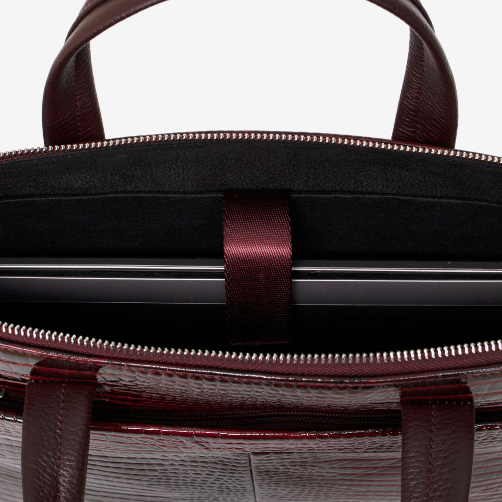 Бизнес чанта ENZO NORI модел DORIANO естествена кожа бордо кроко