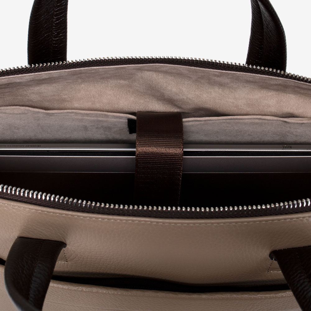 Бизнес чанта ENZO NORI модел DORIANO естествена кожа бежов