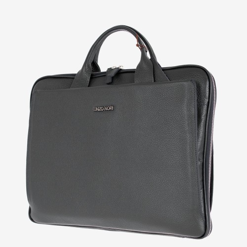 Дамска бизнес чанта ENZO NORI модел DORA естествена кожа черен