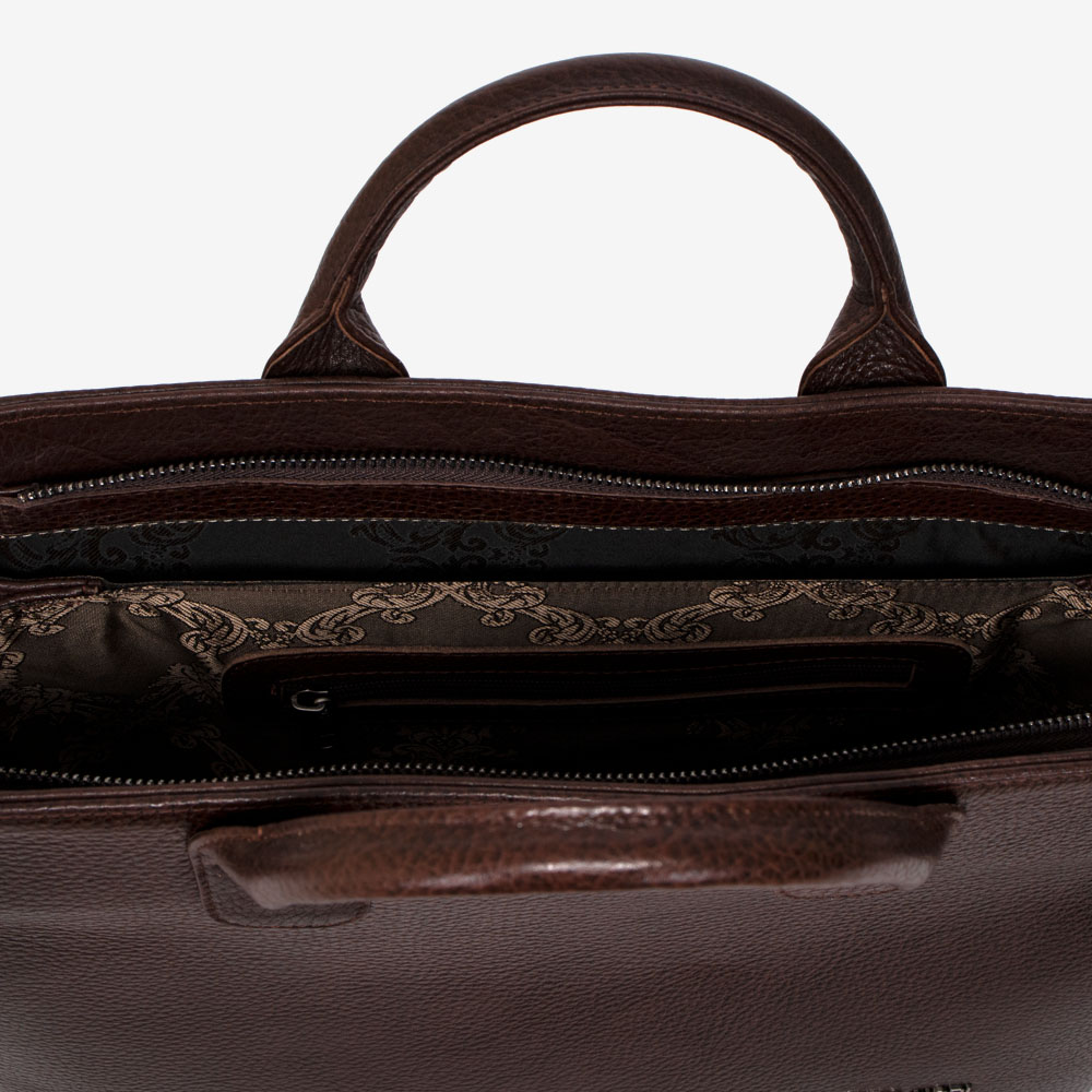 Дамска бизнес чанта ENZO NORI модел LULU естествена кожа кафяв