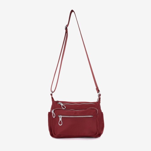 Дамска чанта през рамо модел LORELY текстил червен