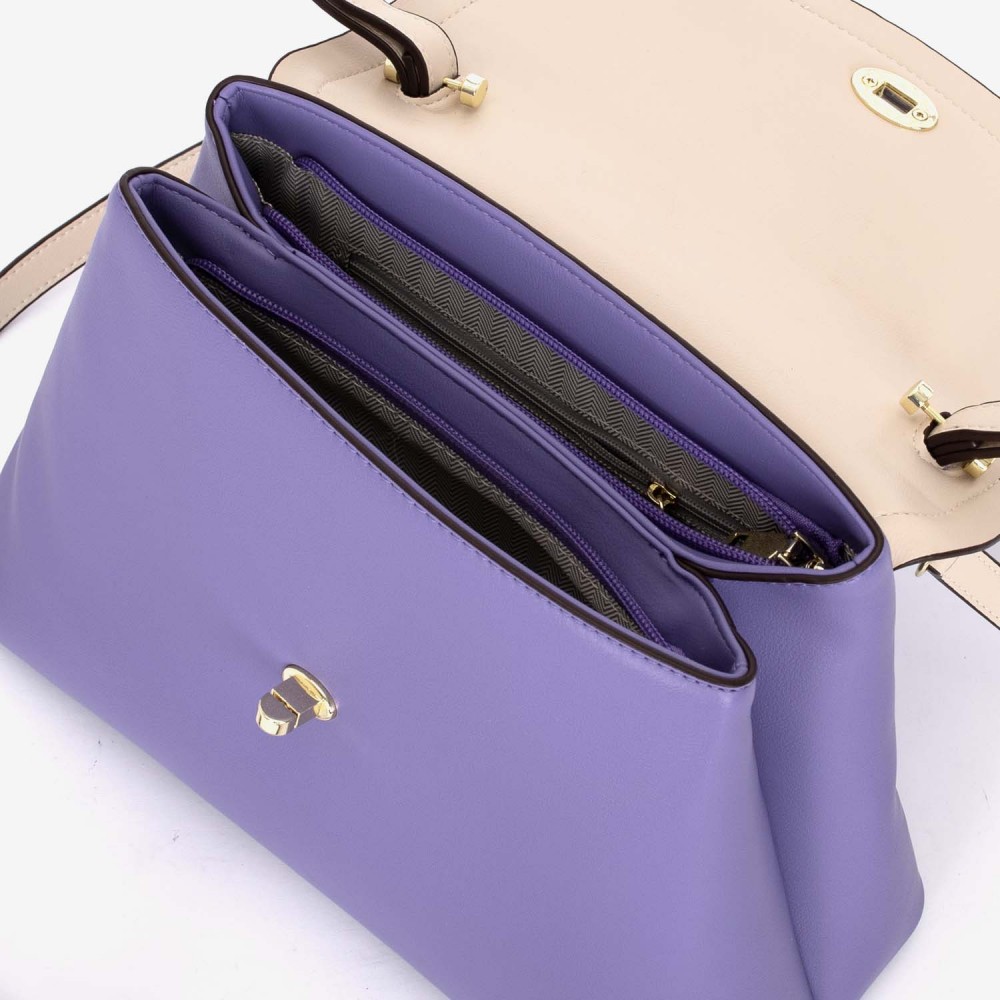 Дамска чанта модел CATTY еко кожа лилав