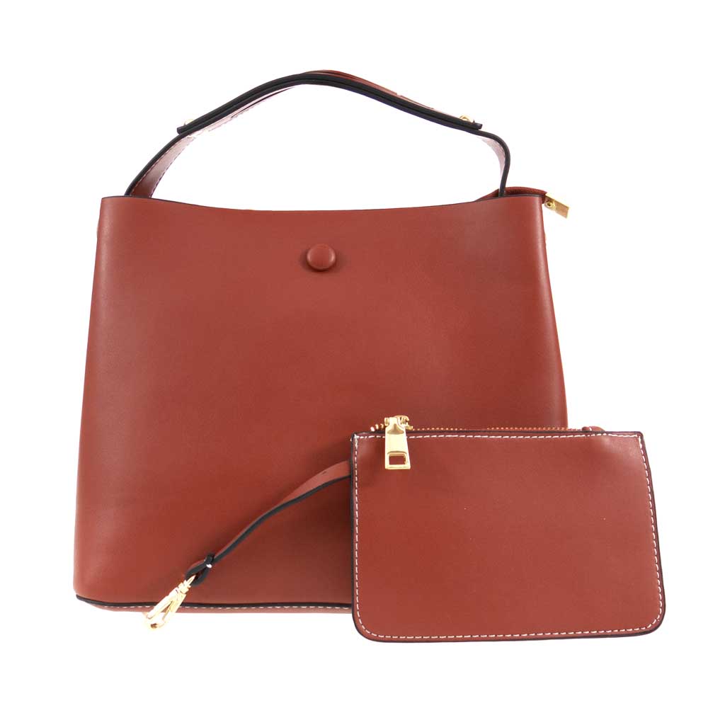 Елегантна дамска чанта PAULA VENTI от висококачествена еко кожа модел LENE цвят червен