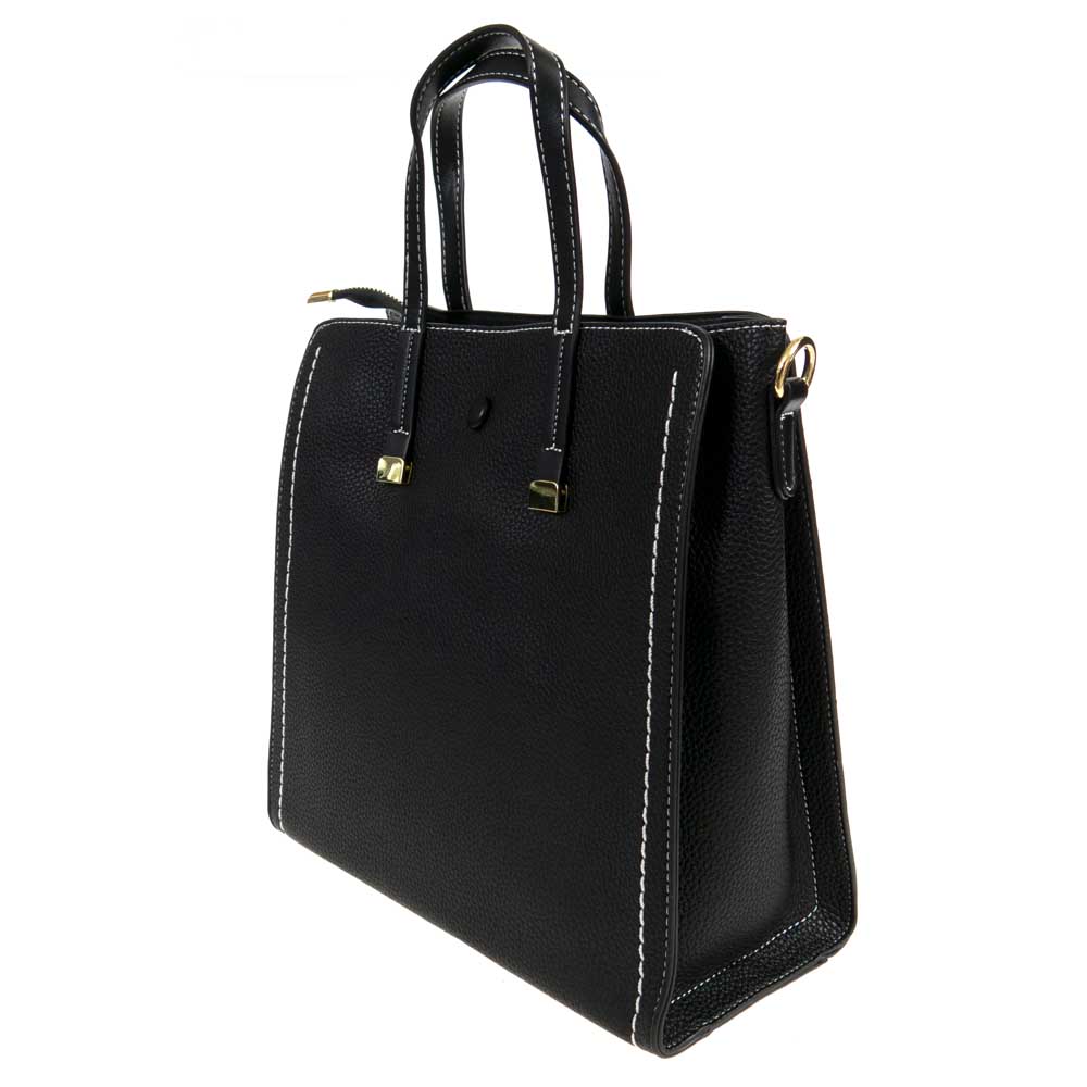 Дамска чанта PAULA VENTI модел BRONTE от еко кожа черен
