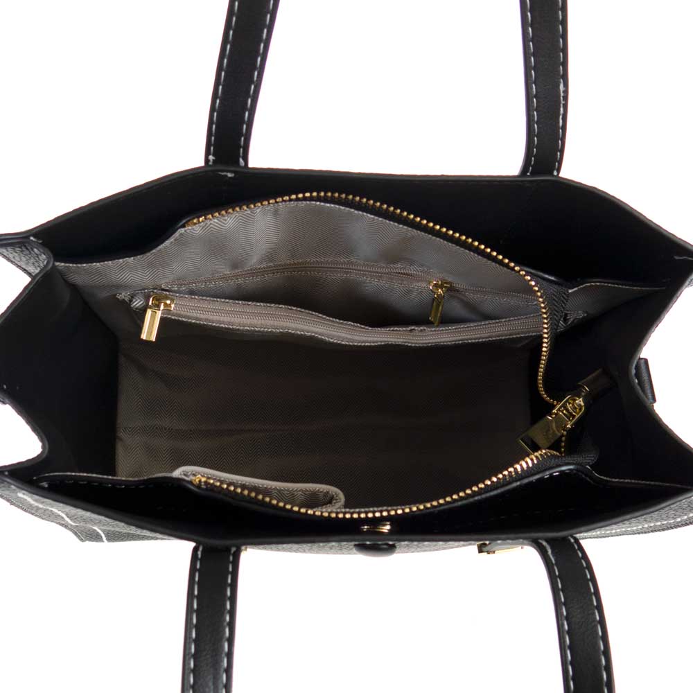 Дамска чанта PAULA VENTI модел BRONTE от еко кожа черен