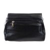 Малка черна дамска чанта Paula Venti от еко кожа с къса дръжка тип верижка и капак