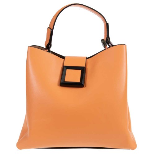 Дамска чанта PAULA VENTI модел FERARRA от еко кожа oранжев