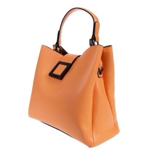Дамска чанта PAULA VENTI модел FERARRA от еко кожа oранжев