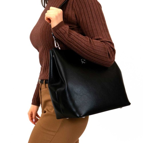 Дамска чанта PAULA VENTI модел MONZA от еко кожа черен