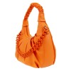 Дамска чанта Paula Venti от еко кожа с набрана дръжка и верижка оранжева