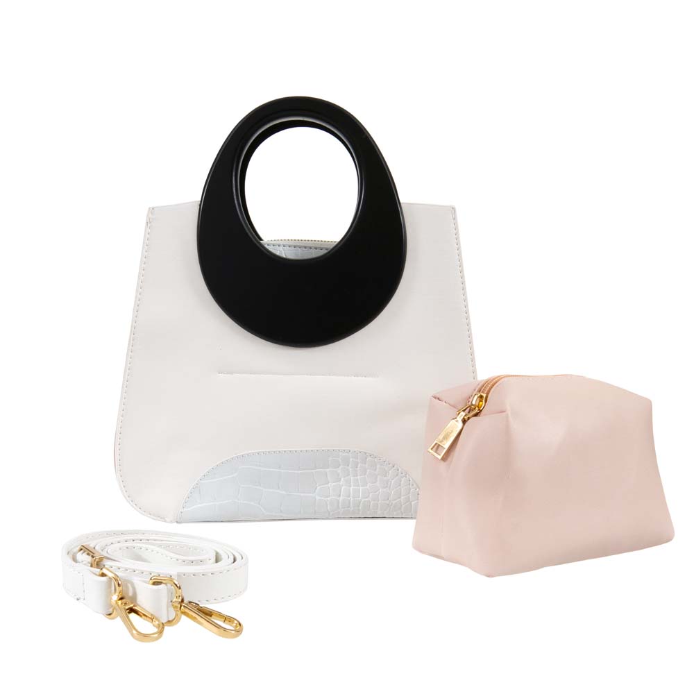 Атрактивна малка дамска чанта PAULA VENTI от висококачествена еко кожа модел OLYMPIA цвят бял