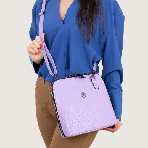 Малка дамска чанта Paula Venti модел IRMA еко кожа лилав