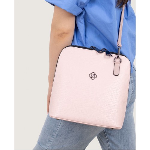 Малка дамска чанта Paula Venti модел IRMA еко кожа светло розово