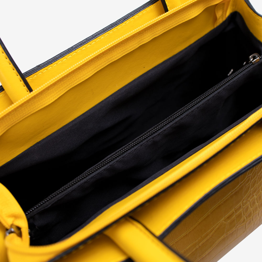 Дамска чанта PAULA VENTI модел RITA жълт кроко