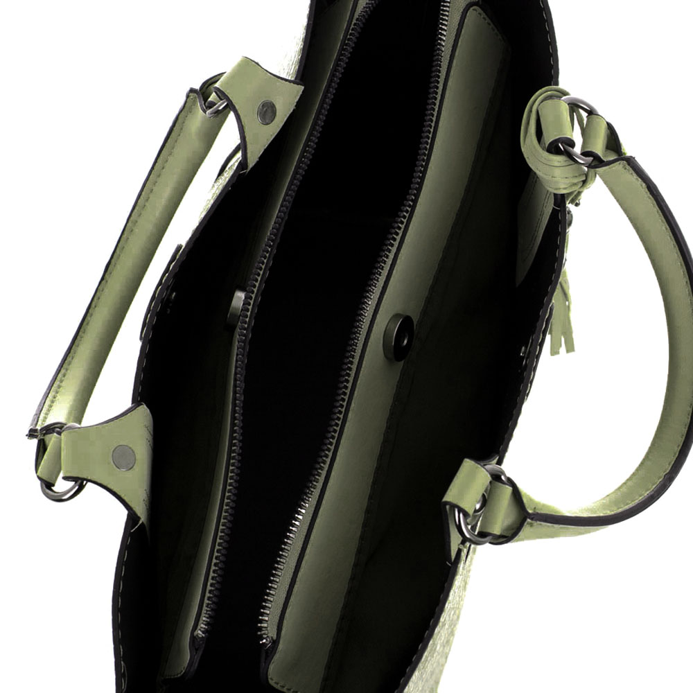 Дамска чанта PAULA VENTI модел CORNY-L еко кожа зелен