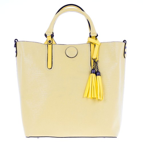 Дамска чанта PAULA VENTI модел CORNY-L еко кожа бледо жълт