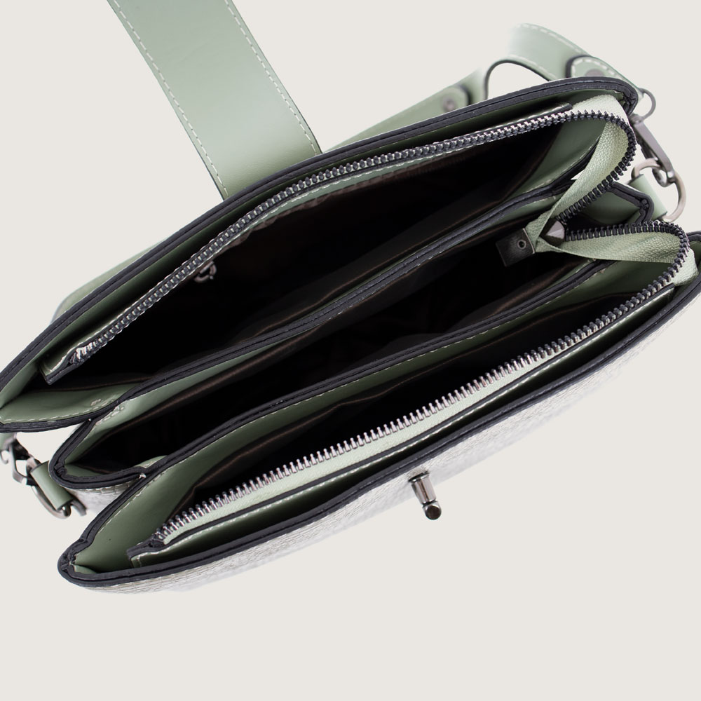 Дамска чанта PAULA VENTI модел GLAM еко кожа зелен