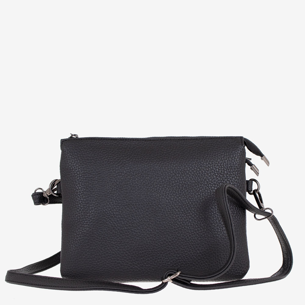 Малка дамска чанта PAULA VENTI модел AMORE еко кожа черен