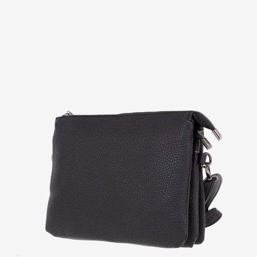 Малка дамска чанта Paula Venti модел AMORE еко кожа черен