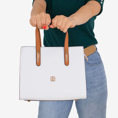 Малка дамска чанта PAULA VENTI еко кожа модел ROSSI бял