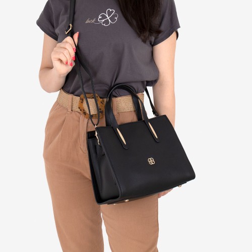 Малка дамска чанта PAULA VENTI еко кожа модел ROSSI черен
