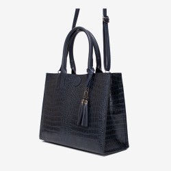 Дамска чанта PAULA VENTI модел ROSANA еко кожа тъмно син кроко