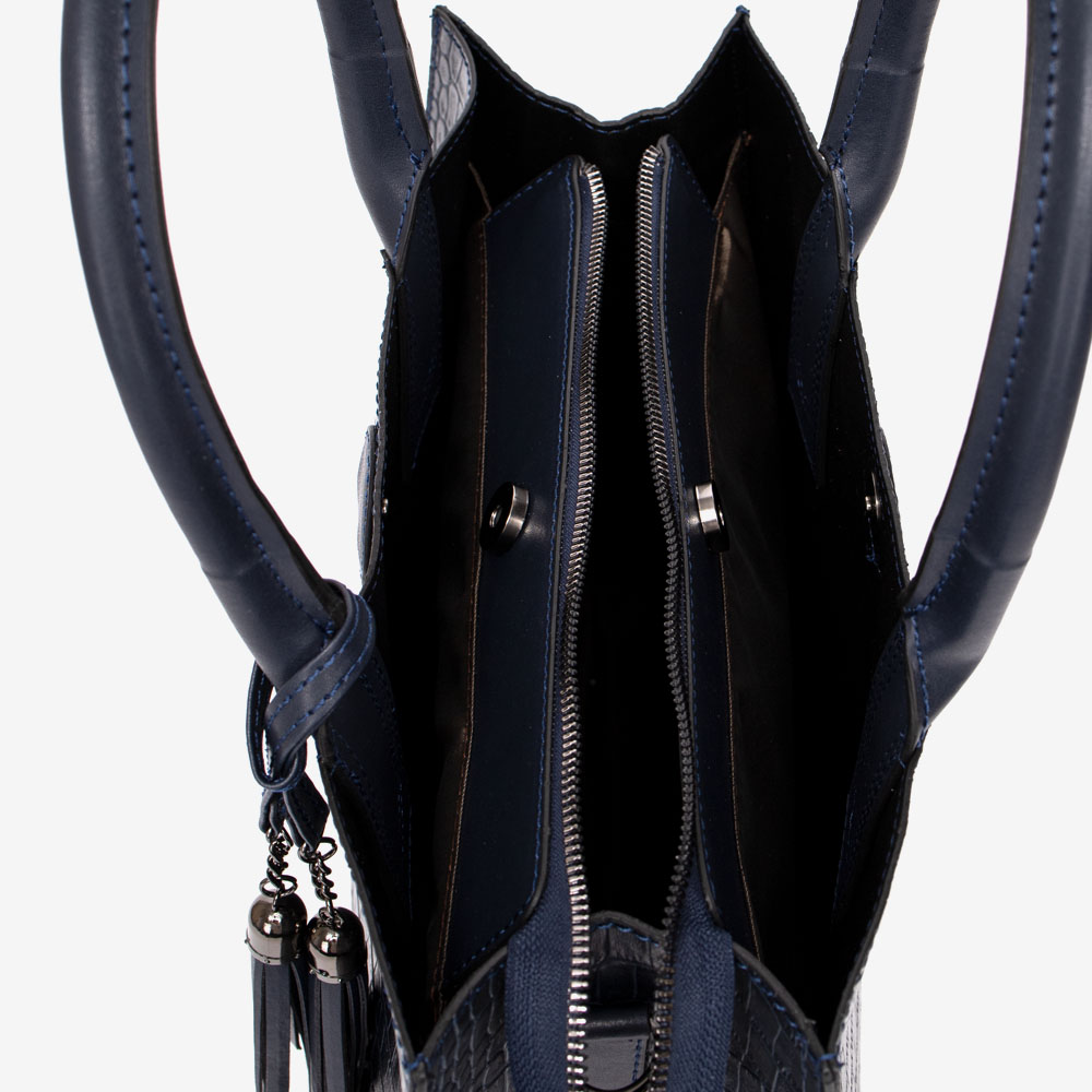 Дамска чанта PAULA VENTI модел ROSANA еко кожа тъмно син кроко