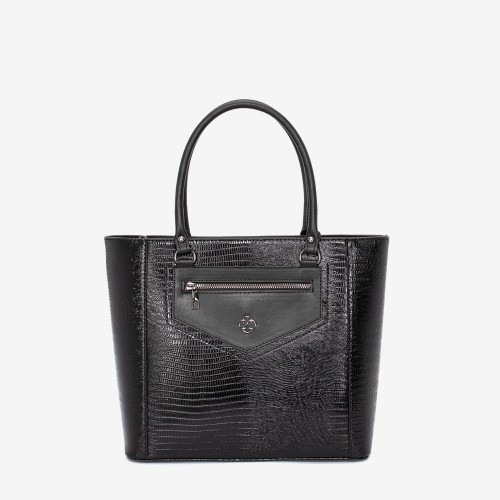 Дамска чанта PAULA VENTI модел SIMONA еко кожа черен принт