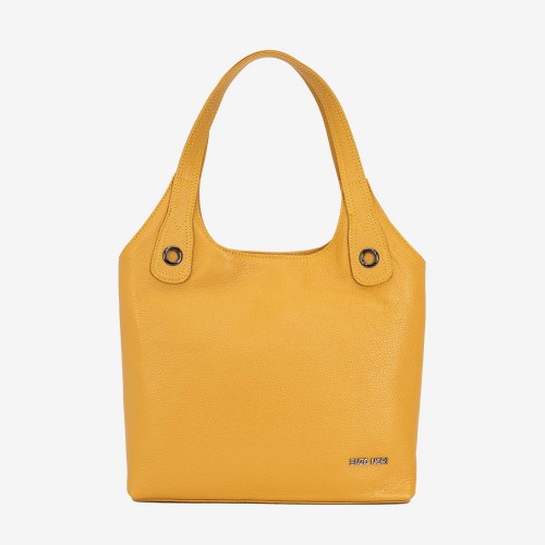 Дамска чанта ENZO NORI модел MEG естествена кожа жълт